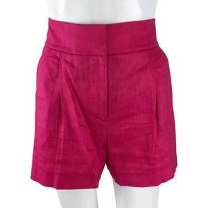 Veronica Beard Women's Velia Linen Short High Waisted Fuchsia Sz 4, 8